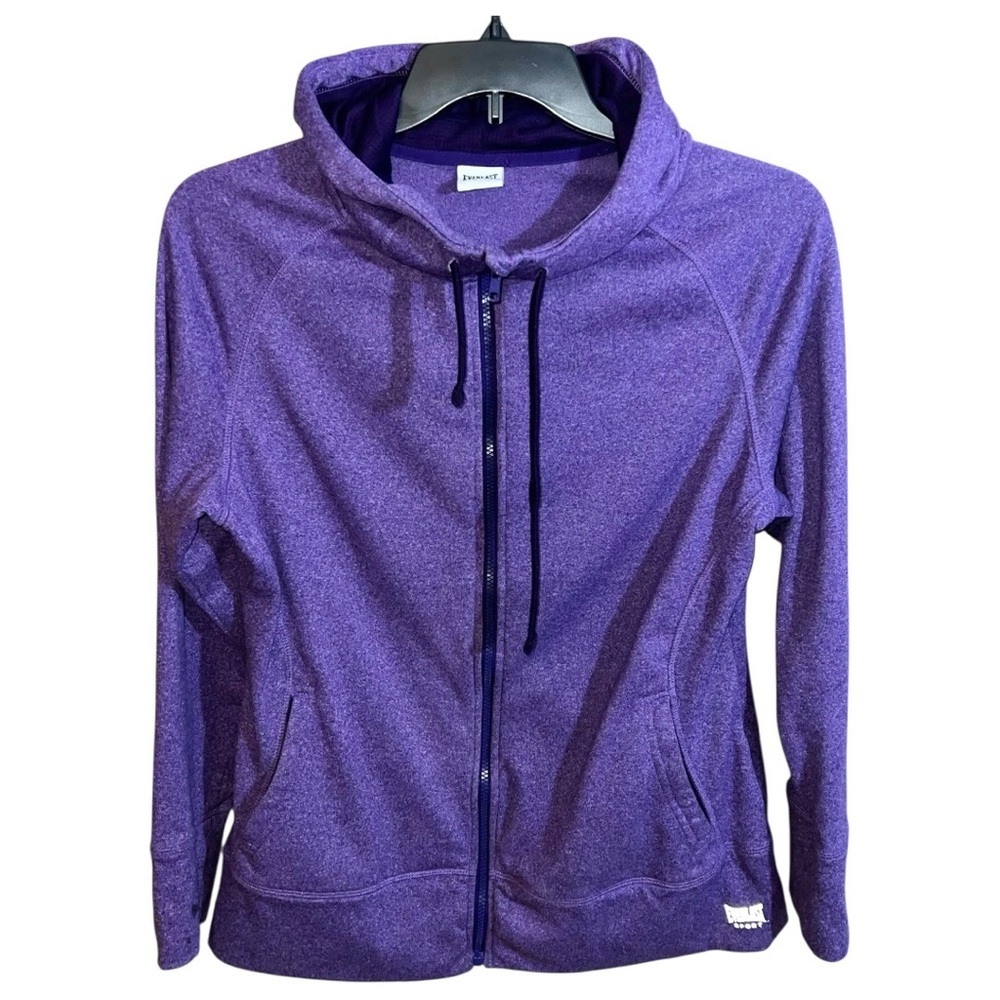Everlast Sport Sweatshirt Women’s Size XL Heather Purple Front Zip Hoodie